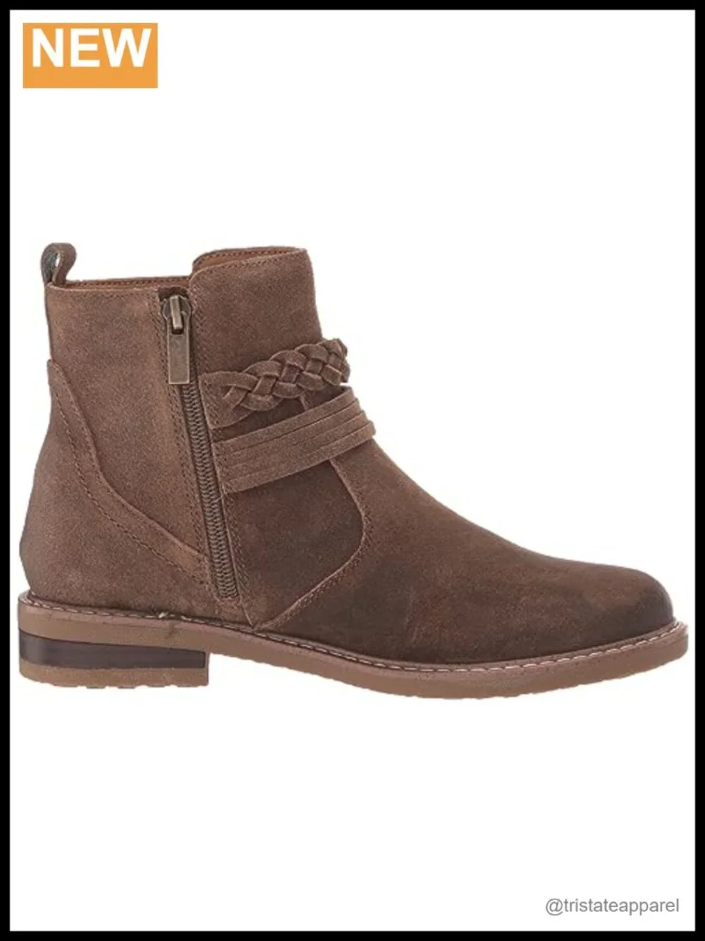 Women's Suede Ankle Booties Block Heel Zip Casual Comfortable